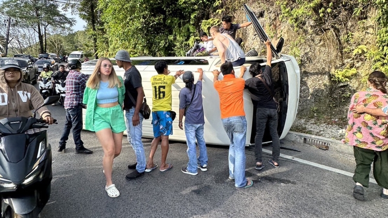 Пьяный бразилец спровоцировал серию ДТП в Патонге и Кату. Фото: Patong Police